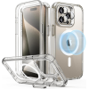 ESR Armor Tough with Stash Stand HaloLock - Ανθεκτική 360° Διάφανη MagSafe Θήκη με Kickstand & Tempered Glass για Φακό Κάμερας - Apple iPhone 15 Pro Max - Clear (4894240176818)