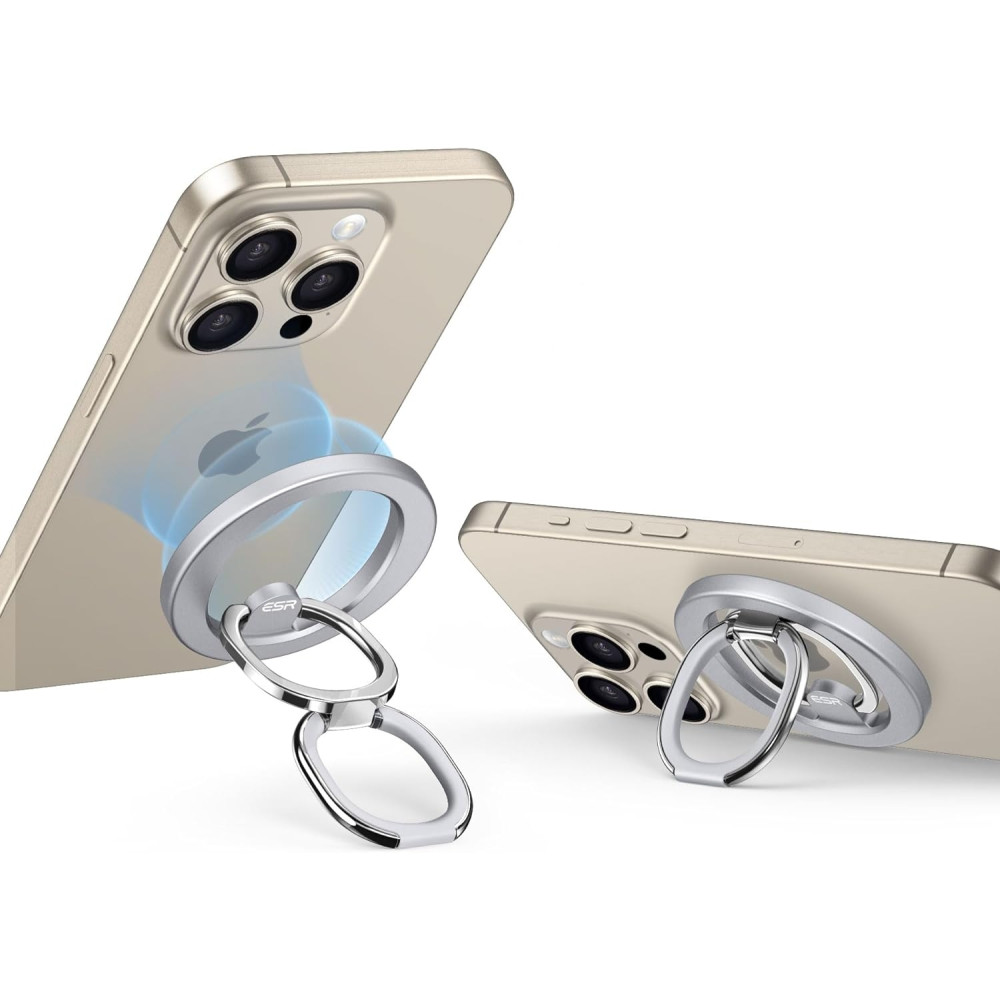 ESR HaloLock Ring Stand - Μεταλλική Μαγνητική Αναδιπλούμενη MagSafe Βάση / Finger Holder για iPhone 16 / 15 / 14 / 13 / 12 - Silver (4894240168493)