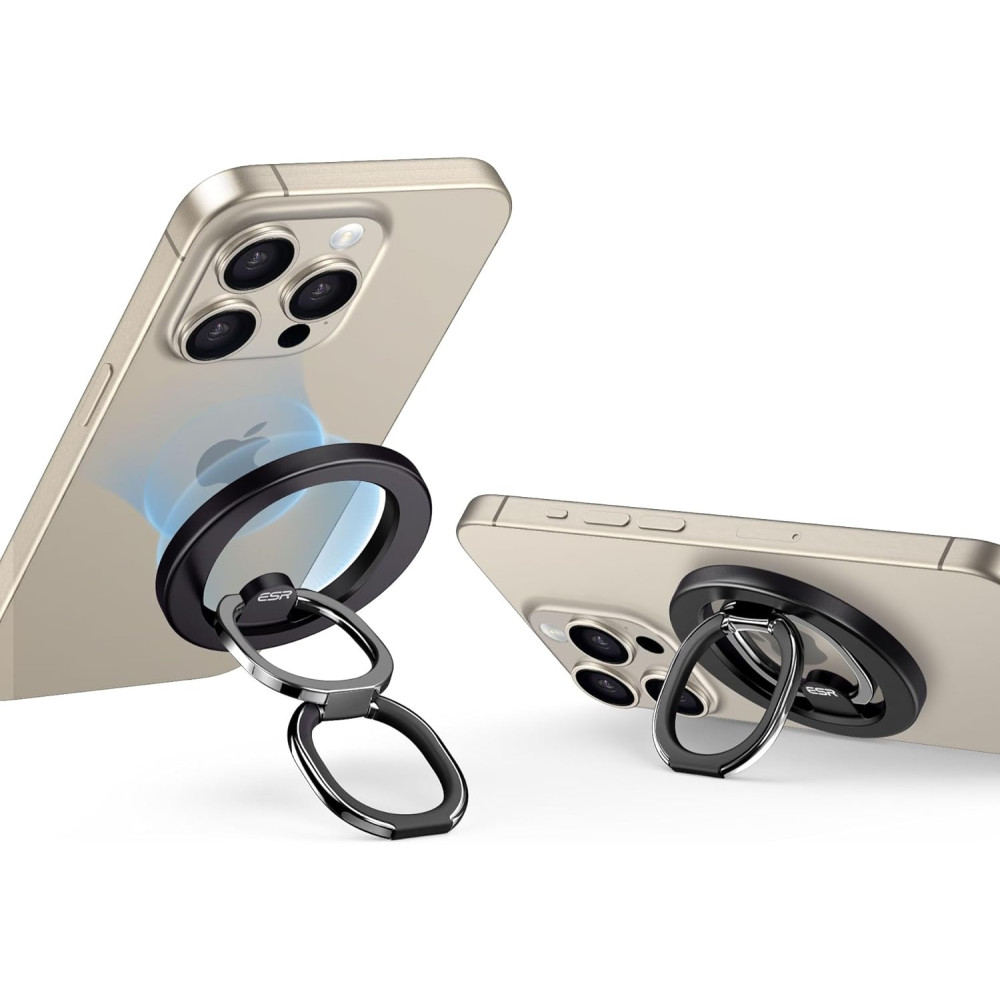 ESR HaloLock Ring Stand - Μεταλλική Μαγνητική Αναδιπλούμενη MagSafe Βάση / Finger Holder για iPhone 15 / 14 / 13 / 12 - Black (4894240184387)