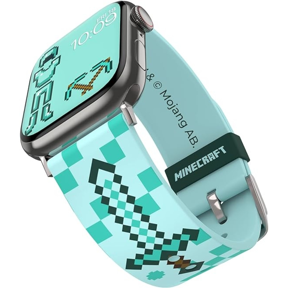 MobyFox Minecraft - Universal Λουράκι Σιλικόνης για Όλα τα Apple Watch & Smartwatches (22mm) με 20 Digital Watch Faces για iOS - Iconic Diamond (810083254296)