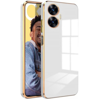 Bodycell Gold Plated - Θήκη Σιλικόνης Realme C55 - White (5206015070853)