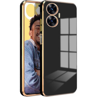 Bodycell Gold Plated - Θήκη Σιλικόνης Realme C55 - Black (5206015070822)