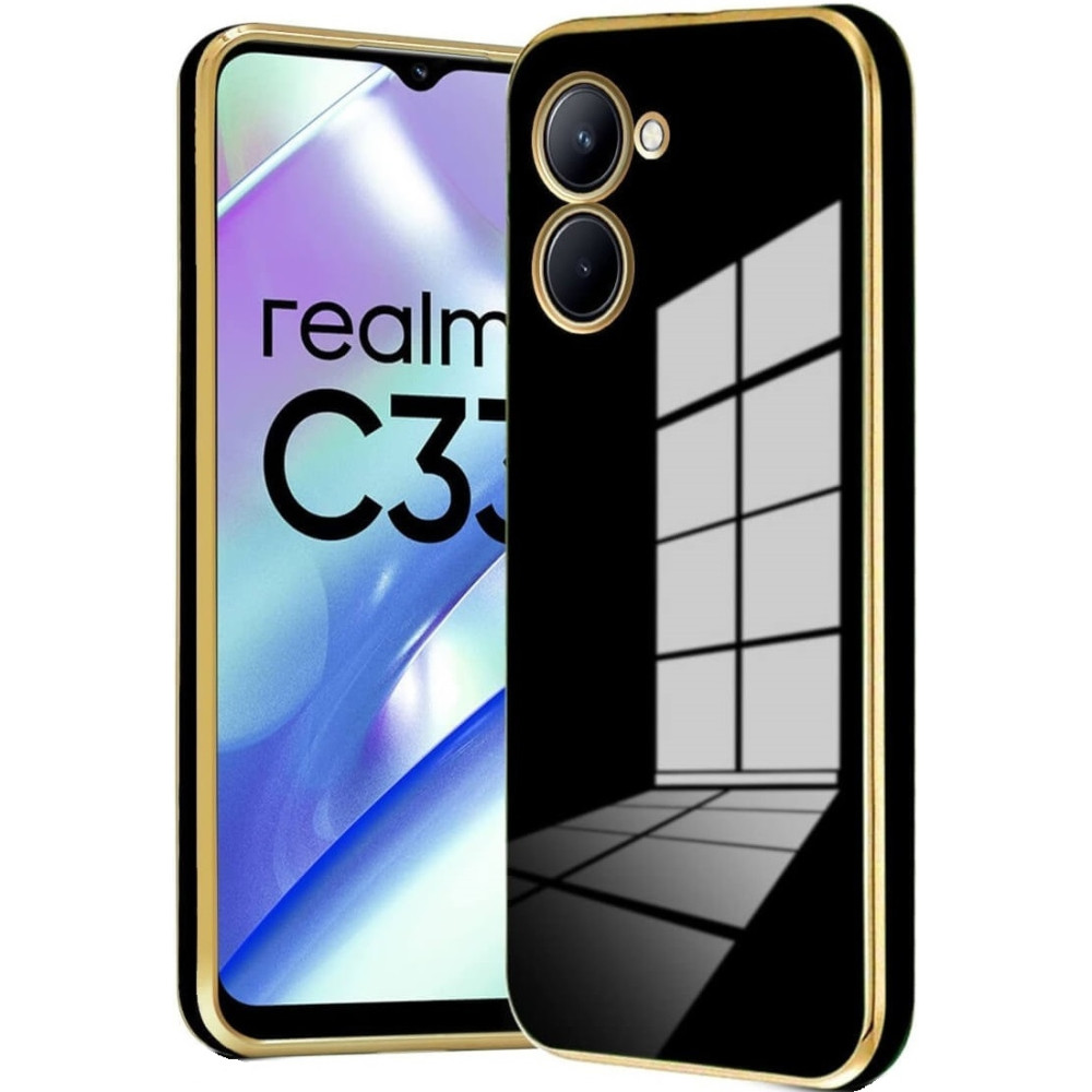 Bodycell Gold Plated - Θήκη Σιλικόνης Realme C33 - Black (5206015070747)