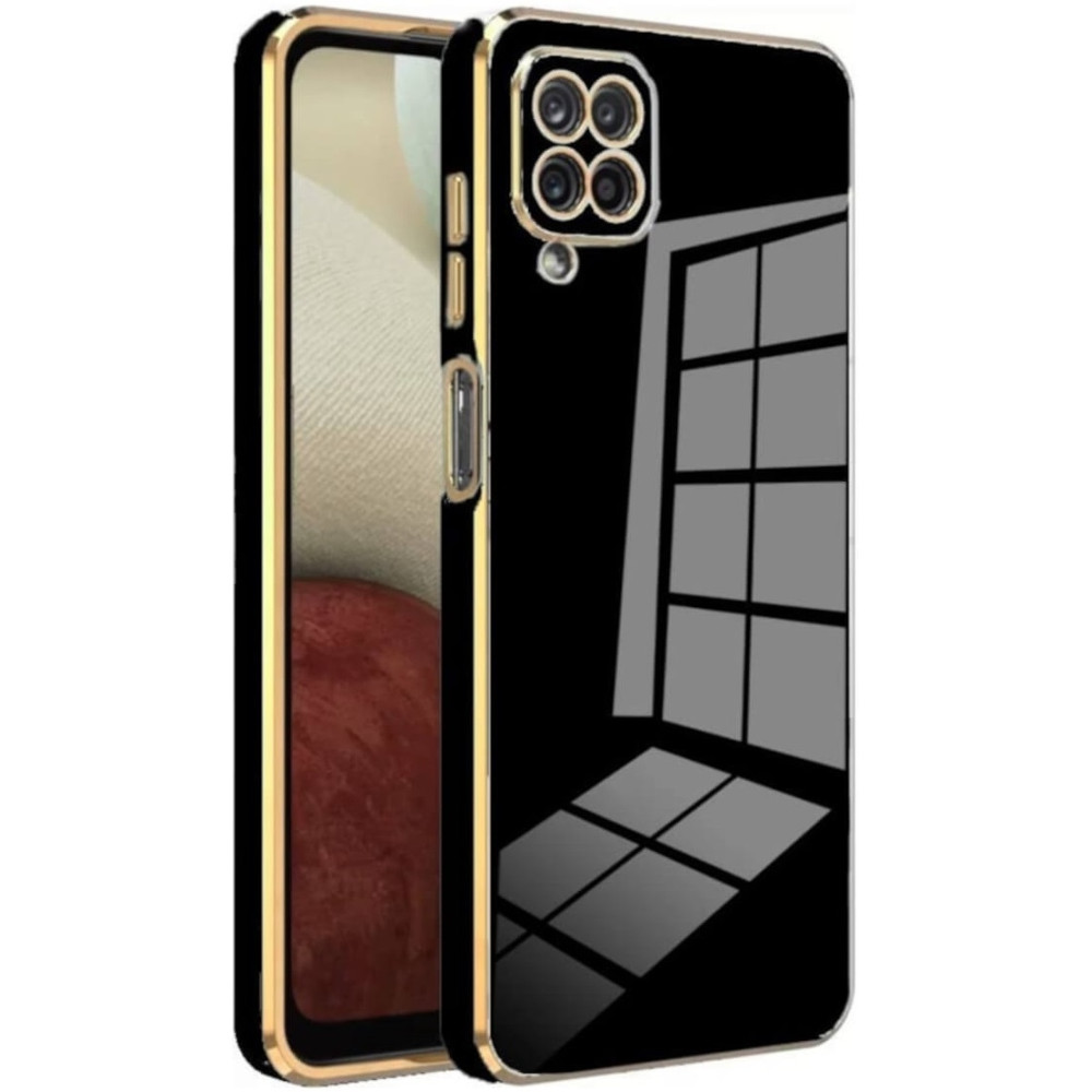 Bodycell Gold Plated - Θήκη Σιλικόνης Samsung Galaxy A12 - Black (5206015070983)