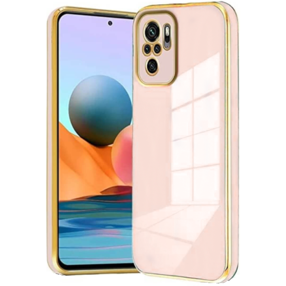 Bodycell Gold Plated - Θήκη Σιλικόνης Xiaomi Redmi Note 10 / Note 10S - Pink (5206015071621)