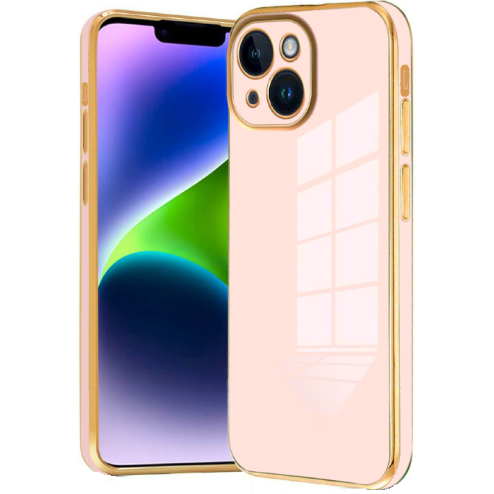 Bodycell Gold Plated - Θήκη Σιλικόνης Apple iPhone 14 - Pink (5206015070662)