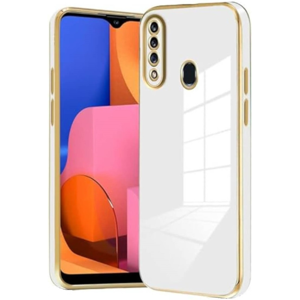 Bodycell Gold Plated - Θήκη Σιλικόνης Samsung Galaxy A20s - White (5206015071089)