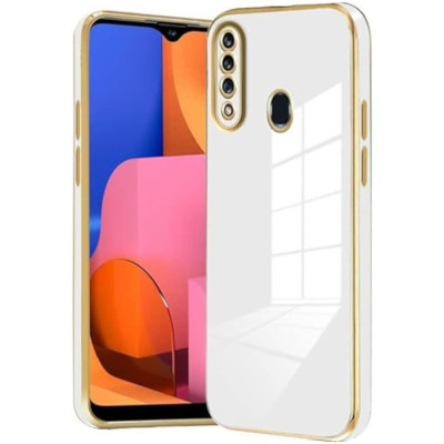 Bodycell Gold Plated - Θήκη Σιλικόνης Samsung Galaxy A20s - White (5206015071089)