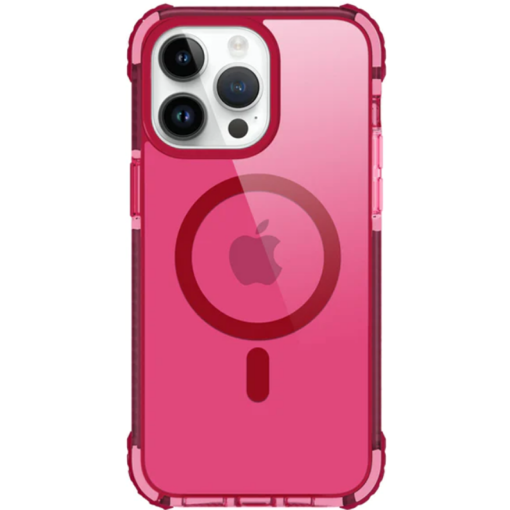 Prodigee Safetee Neo + Mag - Σκληρή Ανθεκτική Ημιδιάφανη Θήκη MagSafe - Apple iPhone 15 Pro Max - Fuchsia (IPH15P-6.7-NEOM-FCSA)