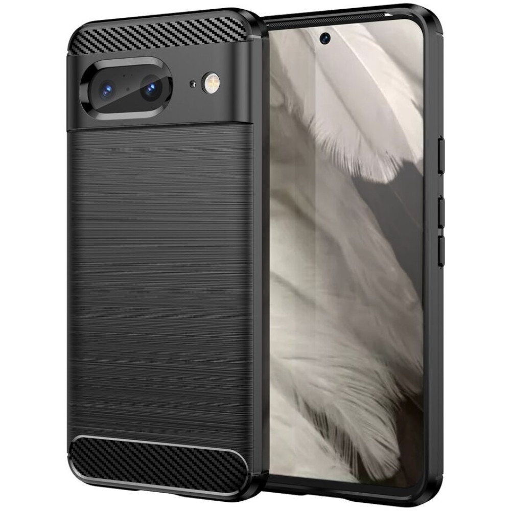 HappyCase Θήκη Σιλικόνης Brushed - Google Pixel 8 - Black (8719246390777)