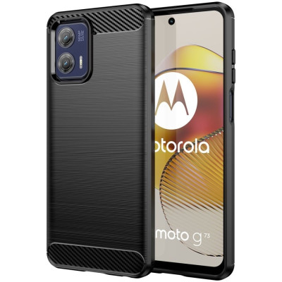 HappyCase Θήκη Σιλικόνης Brushed - Motorola Moto G73 - Black (8719246387869)