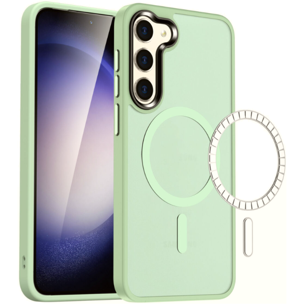HappyCase Ημιδιάφανη Σκληρή Θήκη MagSafe - Samsung Galaxy S23 Plus - Matte Green (8719246412776)