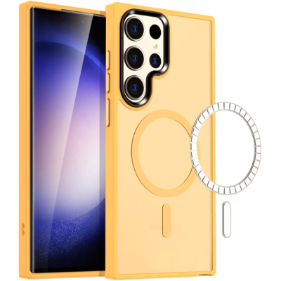 HappyCase Ημιδιάφανη Σκληρή Θήκη MagSafe - Samsung Galaxy S23 Ultra - Matte Orange (8719246422683)