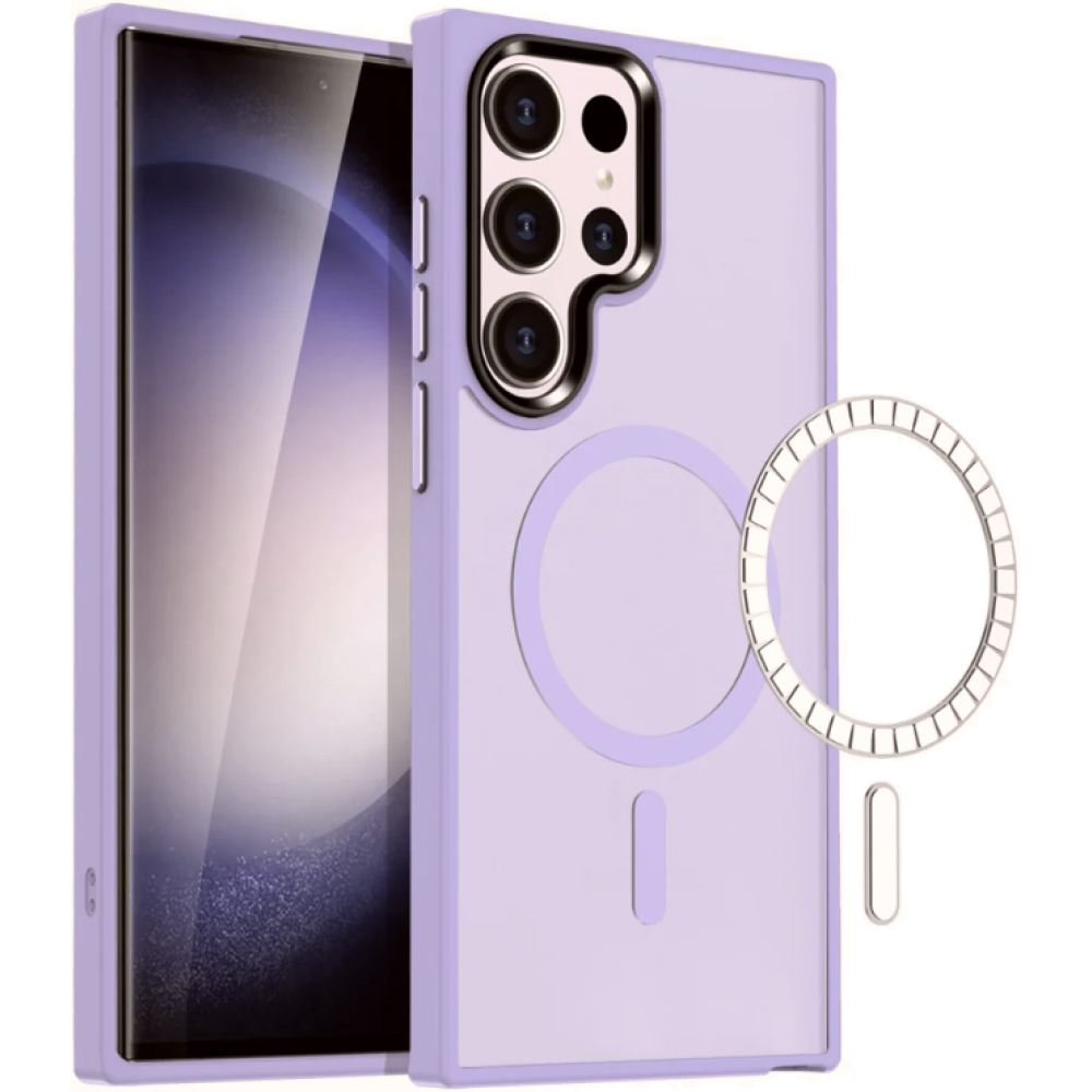 HappyCase Ημιδιάφανη Σκληρή Θήκη MagSafe - Samsung Galaxy S23 Ultra - Matte Violet (8719246422690)