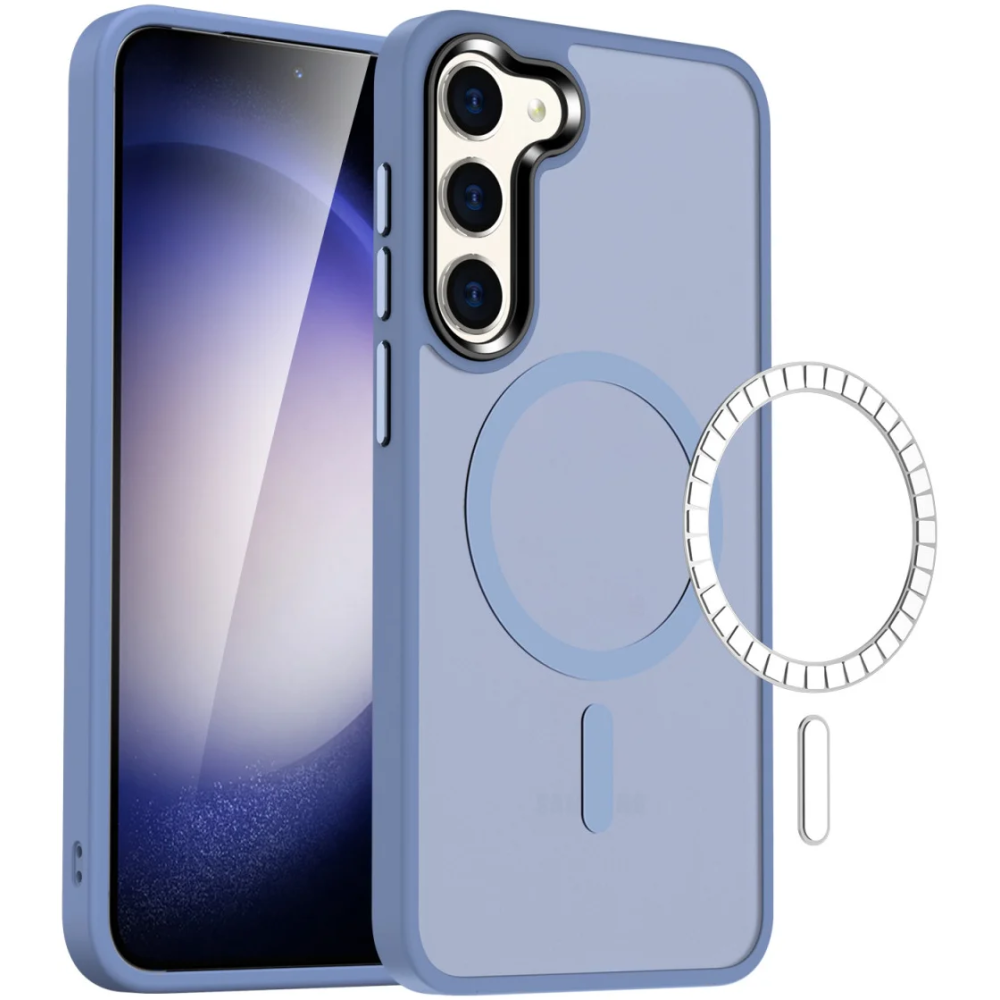 HappyCase Ημιδιάφανη Σκληρή Θήκη MagSafe - Samsung Galaxy S23 - Matte Blue (8719246422638)