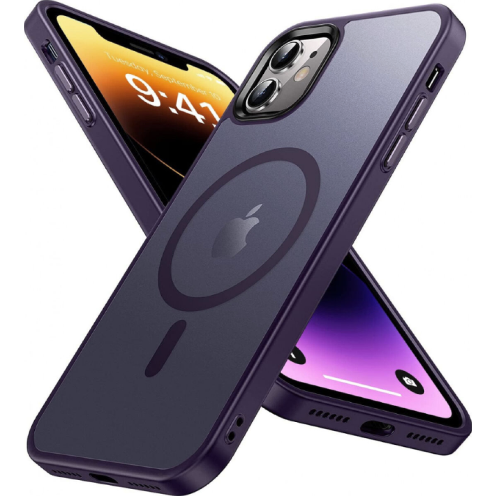 HappyCase Ημιδιάφανη Σκληρή Θήκη MagSafe - Apple iPhone 11 - Matte Purple (8719246412066)