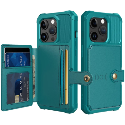 HappyCase 3 σε 1 - Θήκη Σιλικόνης με Ενσωματωμένο PU Πορτοφόλι - Apple iPhone 15 Pro Max - Blue (8719246421228)