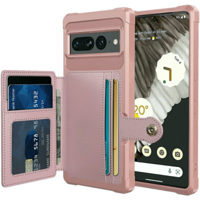 HappyCase 3 σε 1 - Θήκη Σιλικόνης με Ενσωματωμένο PU Πορτοφόλι - Google Pixel 7 Pro - Pink (8719246421044)