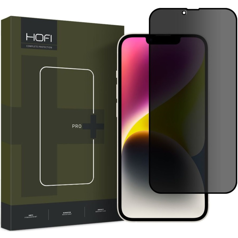 Hofi Anti Spy Pro+ Tempered Glass Privacy - Full Face Αντιχαρακτικό Γυαλί Προστασίας Απορρήτου Οθόνης - Apple iPhone 14 Plus / 13 Pro Max - Black (9490713933541)