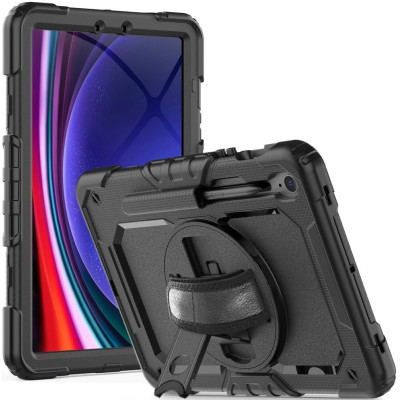 Tech-Protect Ανθεκτική Θήκη Solid 360 με Λαβή / Backstand / Ζώνη Μεταφοράς - Samsung Galaxy Tab S10 Lite 10.9" / S10 FE 10.9" / S9 FE 10.9" / S9 11" - Black (9319456606249)
