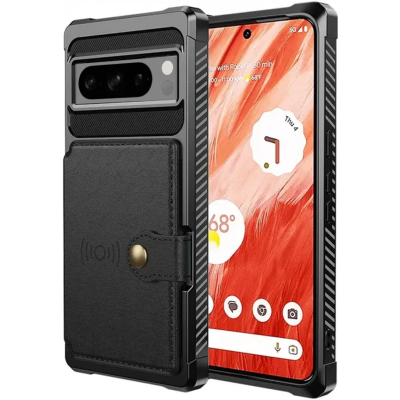 HappyCase 3 σε 1 - Θήκη Σιλικόνης με Ενσωματωμένο PU Πορτοφόλι - Google Pixel 8 Pro - Black (8719246409202)