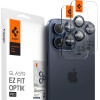 Spigen GLAS.tR EZ Fit OPTIK Pro Camera Lens Protector - Αντιχαρακτικό Προστατευτικό Γυαλί για Φακό Κάμερας Apple iPhone 15 Pro / 15 Pro Max / 14 Pro / 14 Pro Max - 2 Τεμάχια - Blue Titanium (AGL07164)