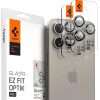 Spigen GLAS.tR EZ Fit OPTIK Pro Camera Lens Protector - Αντιχαρακτικό Προστατευτικό Γυαλί για Φακό Κάμερας Apple iPhone 17 Pro / 17 Pro Max / 16 Pro / 16 Pro Max / 15 Pro / 15 Pro Max / 14 Pro / 14 Pro Max - 2 Τεμάχια - Natural Titanium (AGL07163)