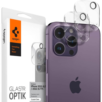 Spigen GLAS.tR OPTIK Camera Lens Protector - Αντιχαρακτικό Προστατευτικό Γυαλί για Φακό Κάμερας Apple iPhone 16 Pro / 16 Pro Max / 15 Pro / 15 Pro Max / 14 Pro / 14 Pro Max - 2 Τεμάχια - Crystal Clear (AGL05761)