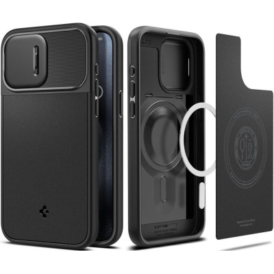 Spigen Optik Armor MagFit - Θήκη MagSafe με Κάλυμμα για την Κάμερα - Apple iPhone 15 Pro - Black (ACS07184)