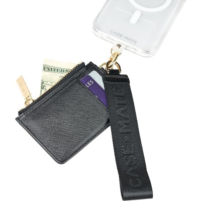 Case-Mate Essential Wristlet Set with Wallet - Αποσπώμενο Λουράκι Χειρός με Πορτοφόλι για Θήκες Κινητών από Δέρμα Saffiano και Νάιλον Ζακάρ - Black (CM052328)