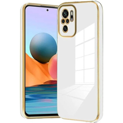 Bodycell Gold Plated - Θήκη Σιλικόνης Xiaomi Redmi Note 10 / Note 10S - White (5206015071638)