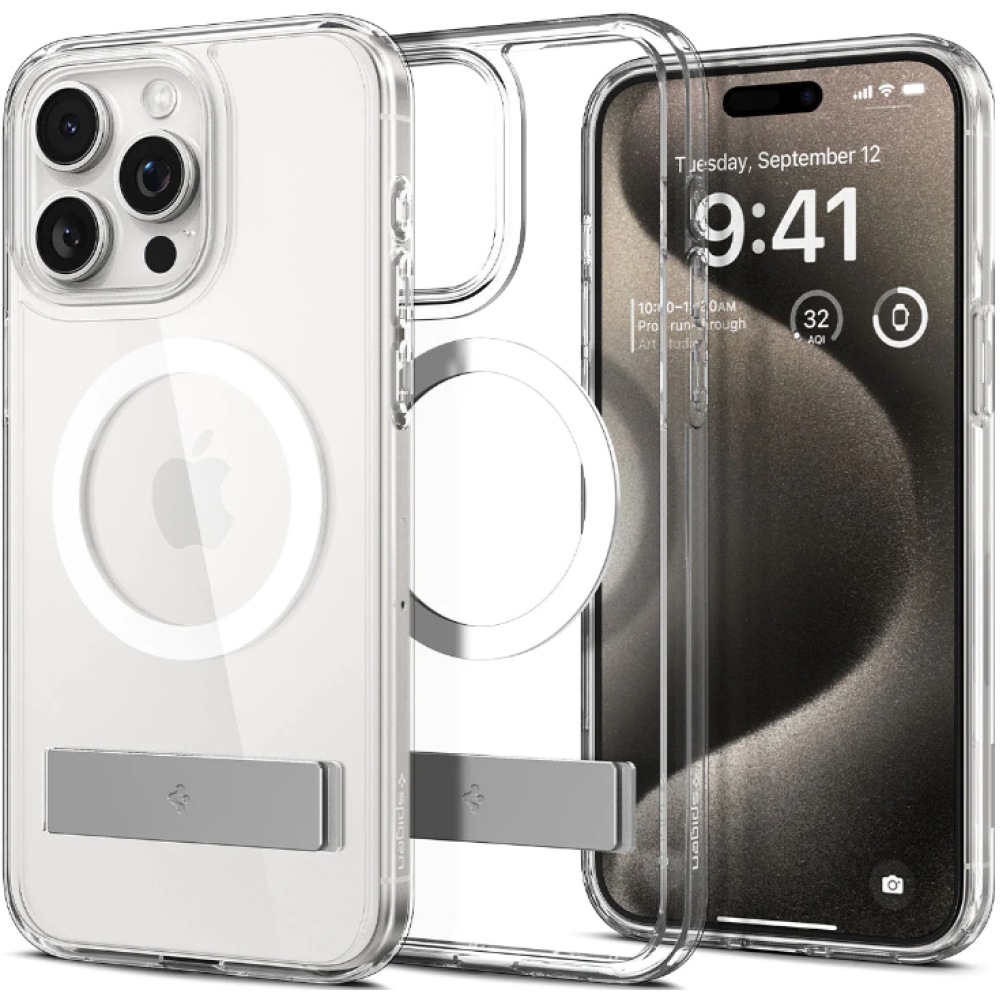 Θήκη Apple iPhone 15 Pro Max - Spigen Ultra Hybrid S MagFit Διάφανη με MagSafe - Crystal Clear (ACS06583)