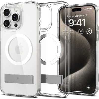 Θήκη Apple iPhone 15 Pro Max - Spigen Ultra Hybrid S MagFit Διάφανη με MagSafe - Crystal Clear (ACS06583)