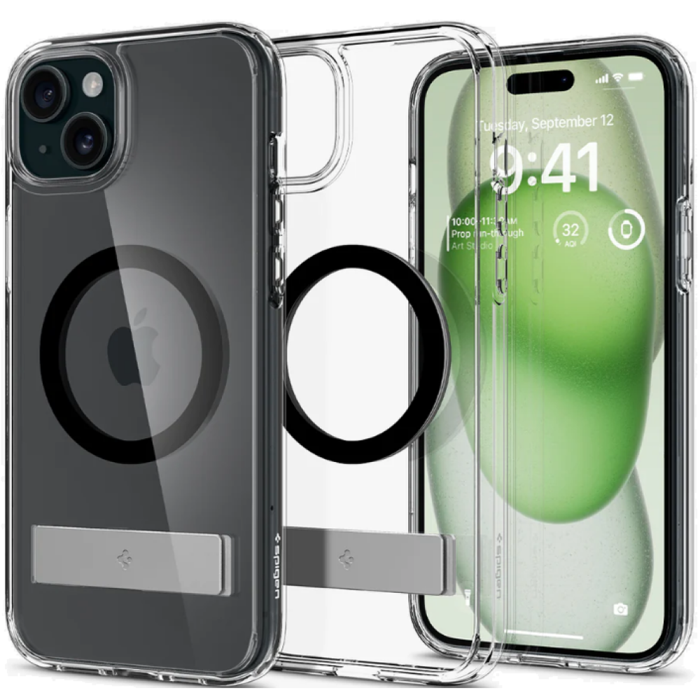 Spigen Ultra Hybrid S MagFit - Διάφανη Θήκη MagSafe - Apple iPhone 15 Plus - Black (ACS06666)