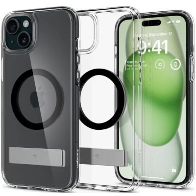 Spigen Ultra Hybrid S MagFit - Διάφανη Θήκη MagSafe - Apple iPhone 15 Plus - Black (ACS06666)