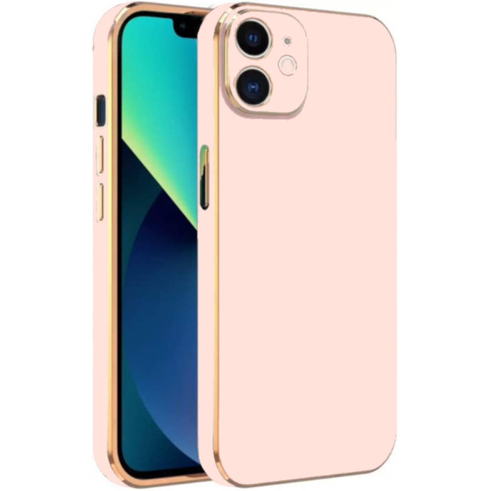 Bodycell Gold Plated - Θήκη Σιλικόνης Apple iPhone 12 - Pink (5206015070600)