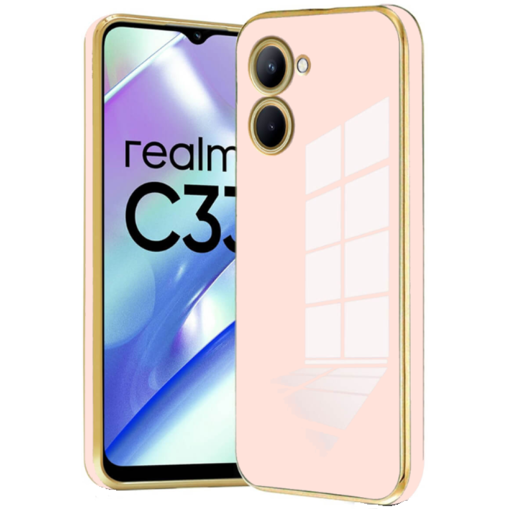 Bodycell Gold Plated - Θήκη Σιλικόνης Realme C33 - Pink (5206015070761)
