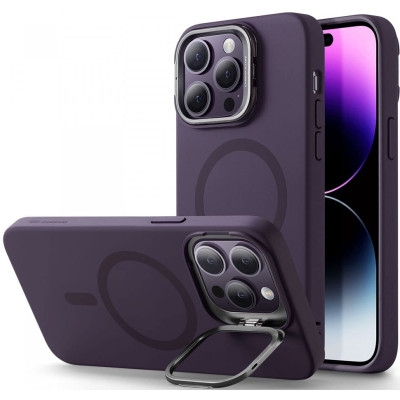 ESR Cloud Soft with Stash Stand - Ανθεκτική MagSafe Θήκη Σιλικόνης Apple iPhone 14 Pro Max με Kickstand - Purple (4894240176115)