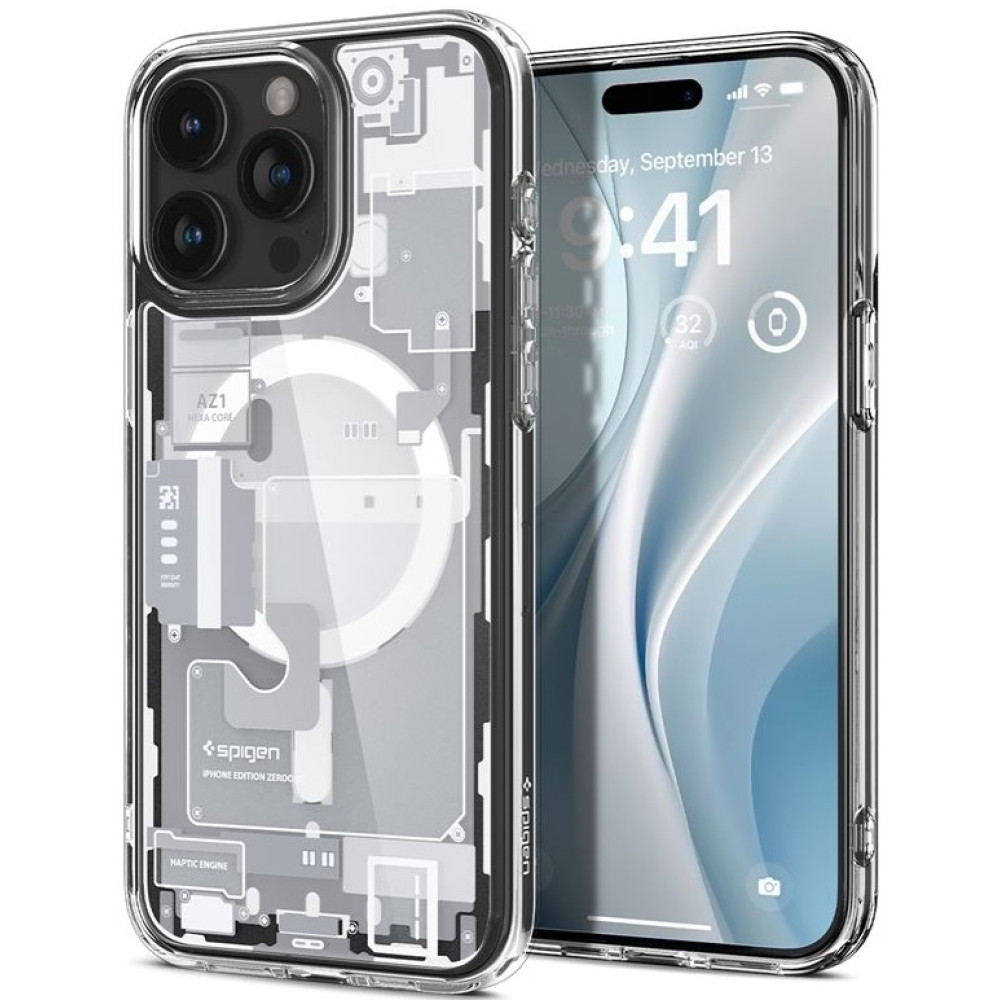 Θήκη Apple iPhone 15 Pro Max - Spigen Ultra Hybrid MagFit με MagSafe - Zero One White (ACS07034)