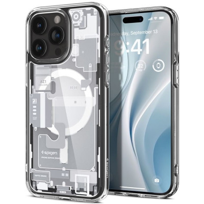 Θήκη Apple iPhone 15 Pro Max - Spigen Ultra Hybrid MagFit με MagSafe - Zero One White (ACS07034)
