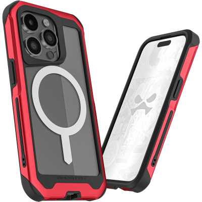 Ghostek Atomic Slim 4 - Ανθεκτική Θήκη MagSafe - Apple iPhone 15 Pro - Red (GHOCAS3520)
