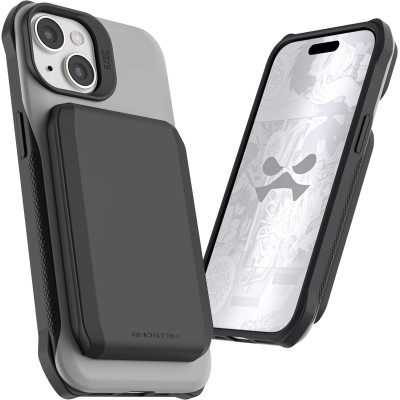 Ghostek Exec 6 - Ανθεκτική MagSafe Θήκη - Πορτοφόλι Apple iPhone 15 - Grey (GHOCAS3599)