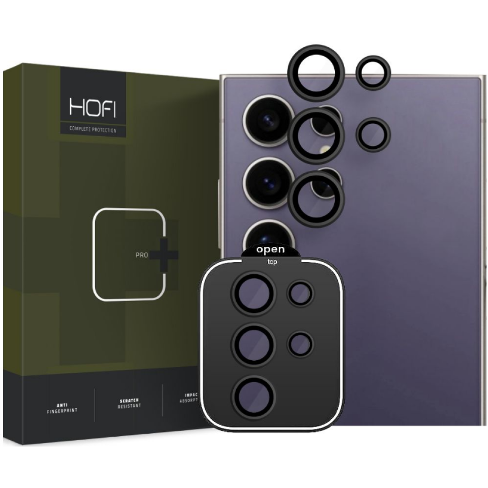 Αντιχαρακτικό Γυαλί Προστασίας για Φακό Κάμερας - Samsung Galaxy S24 Ultra - Hofi Camring Pro+ - Black (9319456608298)