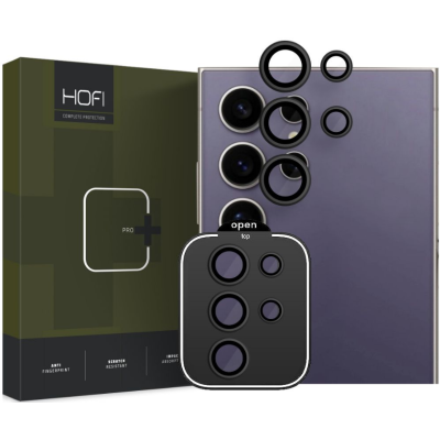Αντιχαρακτικό Γυαλί Προστασίας για Φακό Κάμερας - Samsung Galaxy S24 Ultra - Hofi Camring Pro+ - Black (9319456608298)