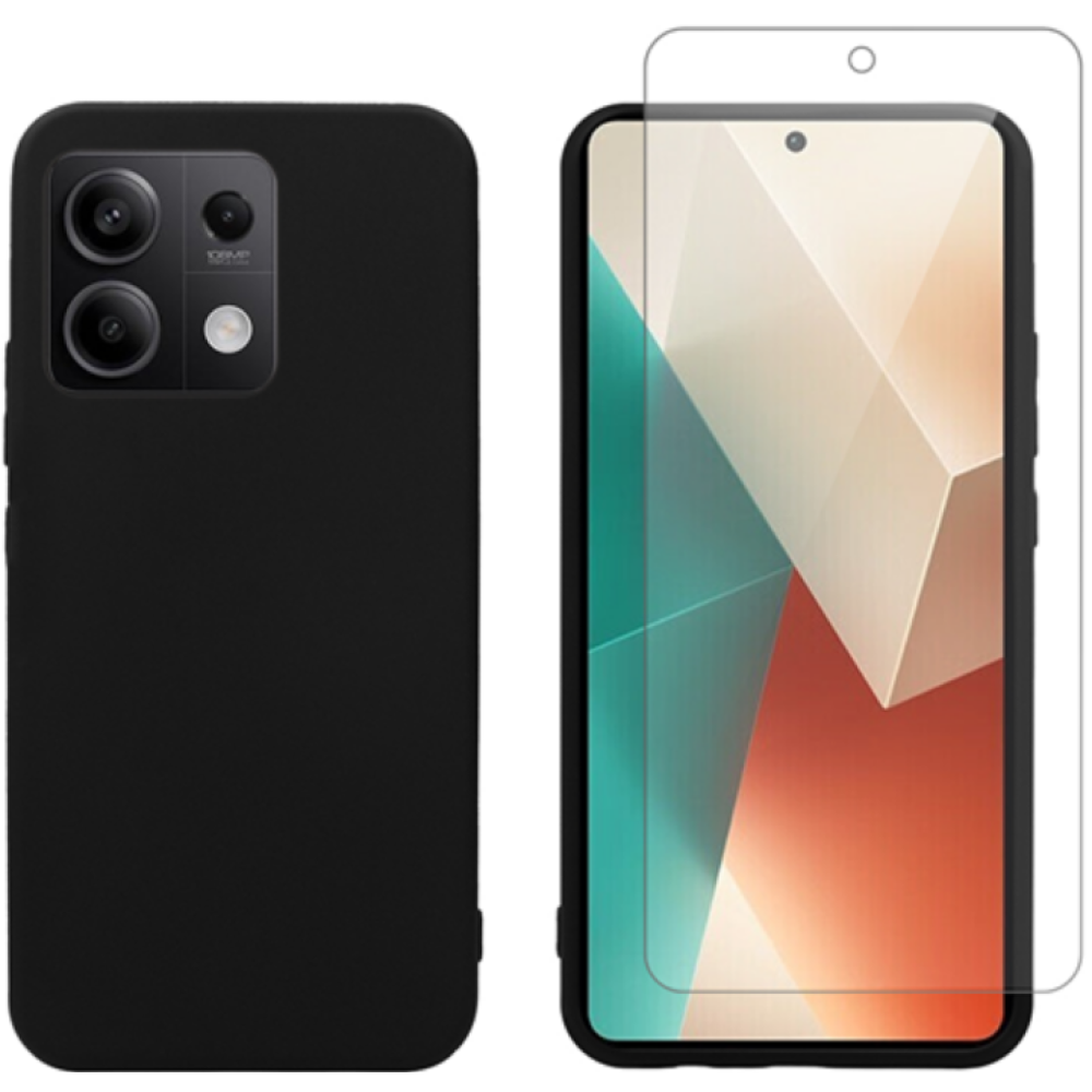 Σετ Θήκη Σιλικόνης & Tempered Glass - Xiaomi Redmi Note 13 5G - Vivid Set - Transparent / Black (VIMAT354BKGLASSTN)