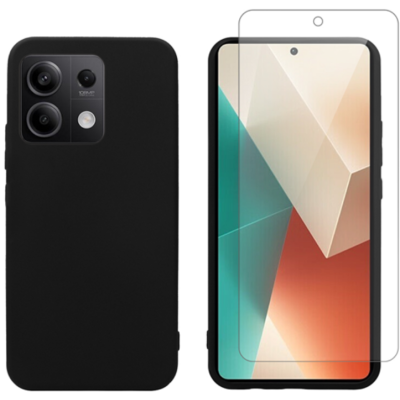 Σετ Θήκη Σιλικόνης & Tempered Glass - Xiaomi Redmi Note 13 Pro 5G / Poco X6 - Vivid Set - Transparent / Black (VIMAT352BKGLASSTN)