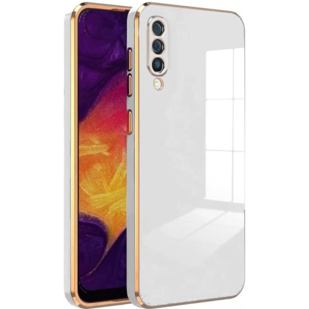 Bodycell Gold Plated - Θήκη Σιλικόνης Samsung Galaxy A50 / A30s - White (5206015071263)