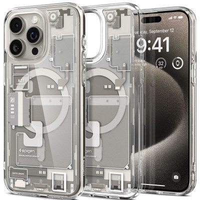 Θήκη Apple iPhone 15 Pro Max - Spigen Ultra Hybrid MagFit με MagSafe - Zero One Natural Titanium (ACS07211)