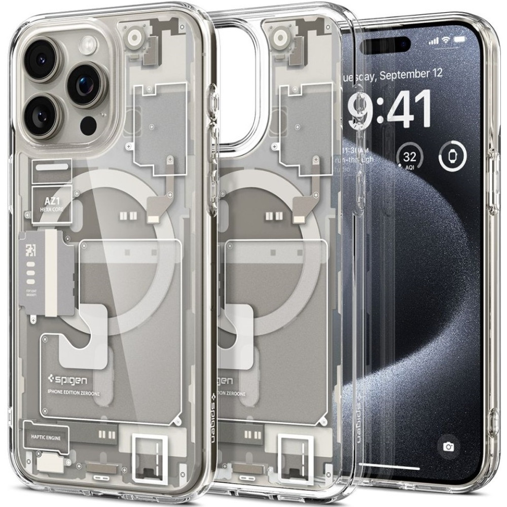 Spigen Ultra Hybrid MagFit - Θήκη MagSafe Apple iPhone 15 Pro - Zero One Natural Titanium (ACS07216)