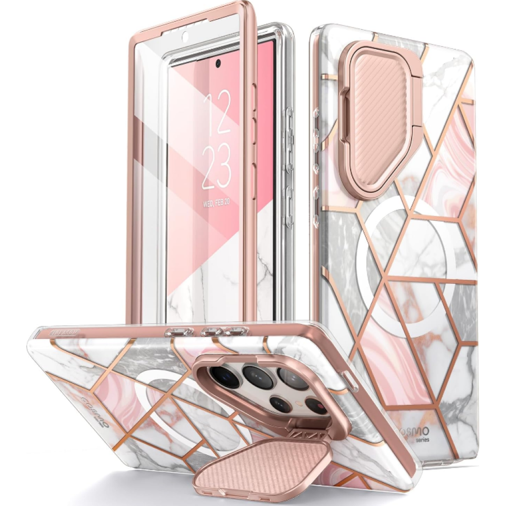 Ανθεκτική Θήκη MagSafe με Κάλυμμα για την Κάμερα - Samsung Galaxy S24 Ultra - Supcase i-Blason Cosmo Mag - Marble (843439138872)